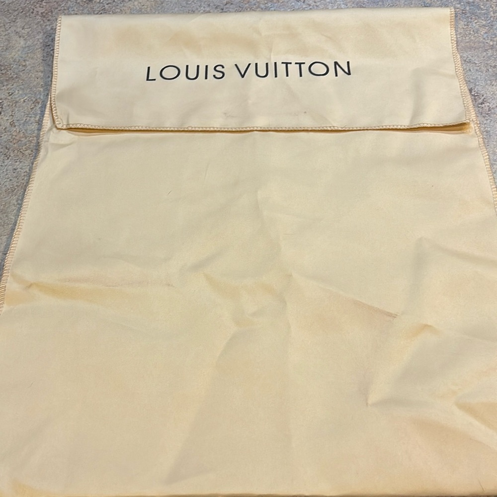 Louis Vuitton Fold Over Sleeve Dust Bag Cover Logo 22” x 18” Satin